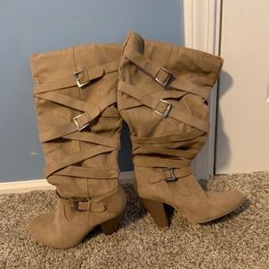 Justfab mid calf boots size 8